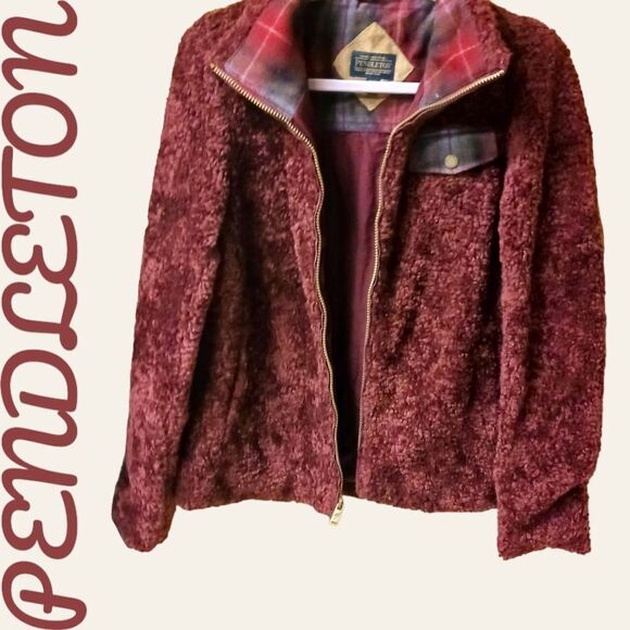  PENDLETON Women's Maroon Heavy Sherpa Jacket. - Picture 2 of 16
